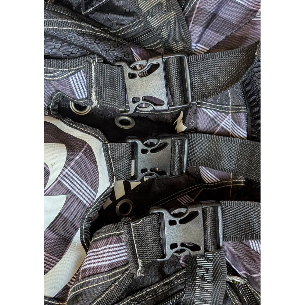 Warrior Lacrosse Jet Pack Backpack Black Grey Plaid Gear Bag XL Multi Pocket - Picture 8 of 16
